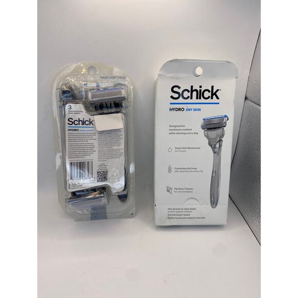 Schick Hydro Razor Bundle. Dry Skin Razor and  hydro disposable 3 pack - Picture 2 of 8